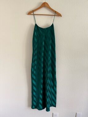 Victoria's Secret Gold Label Teal Satin Slip Maxi Dress